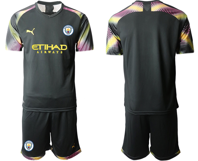 Men 2020-2021 club Manchester City goalkeeper black blank Soccer Jerseys->manchester city jersey->Soccer Club Jersey